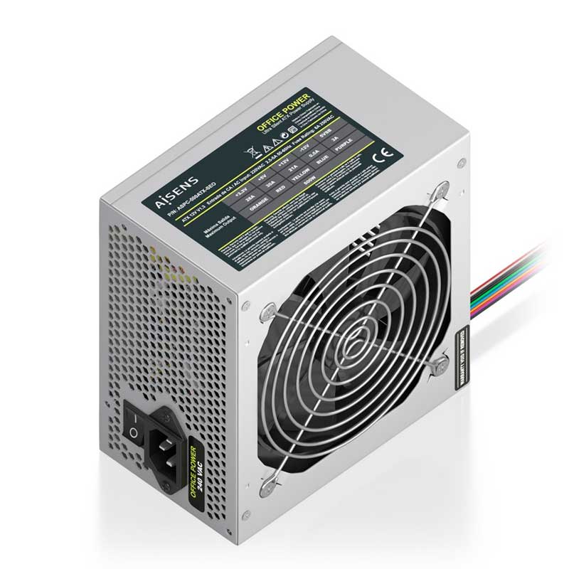 ASPC-500ATX-SEO – Fuente Alimentación ATX 500W OEM, Plata